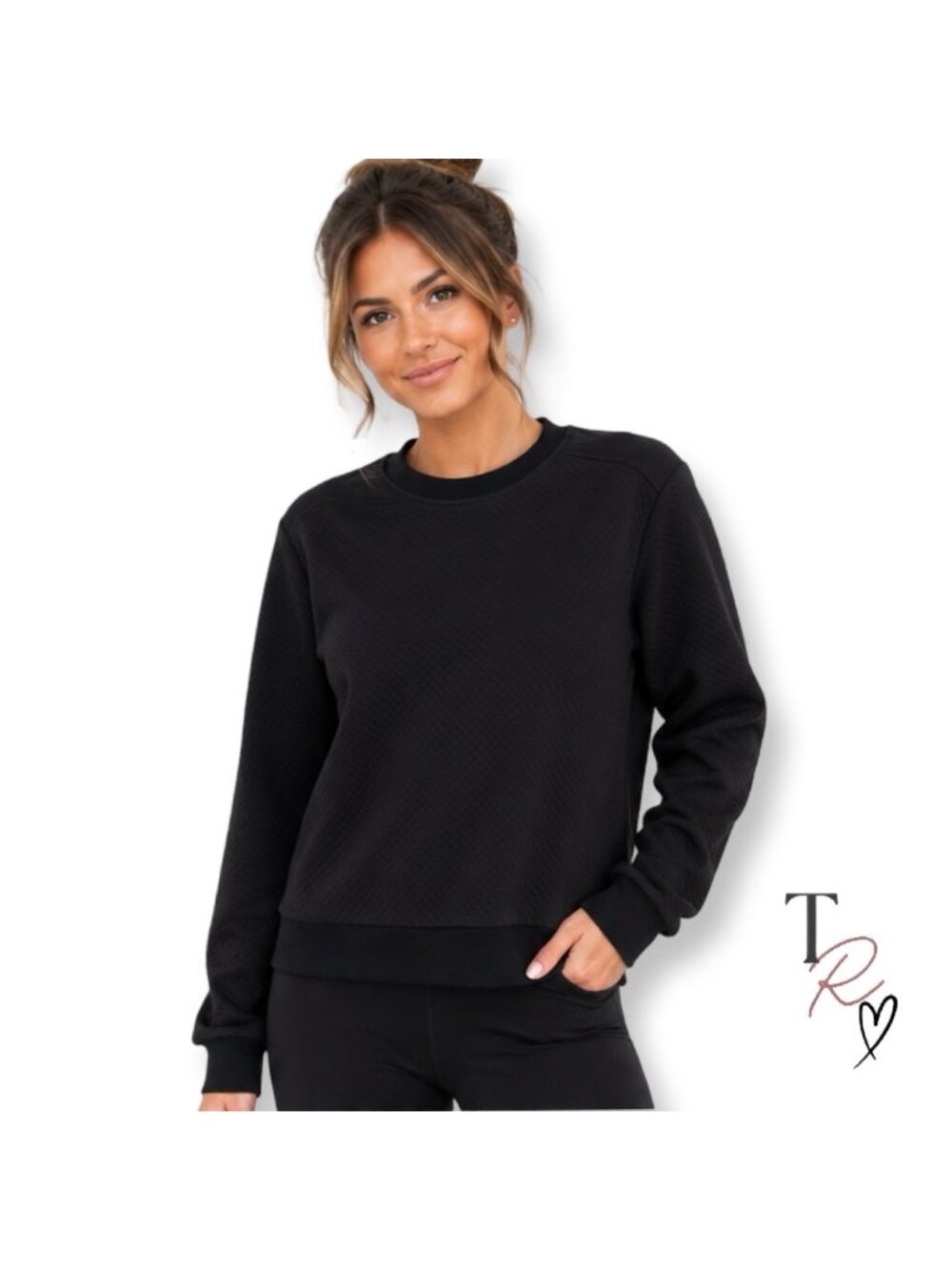 Born Primitive Black Quilted Crewneck Sweatshirt Pullover Women’s Medium